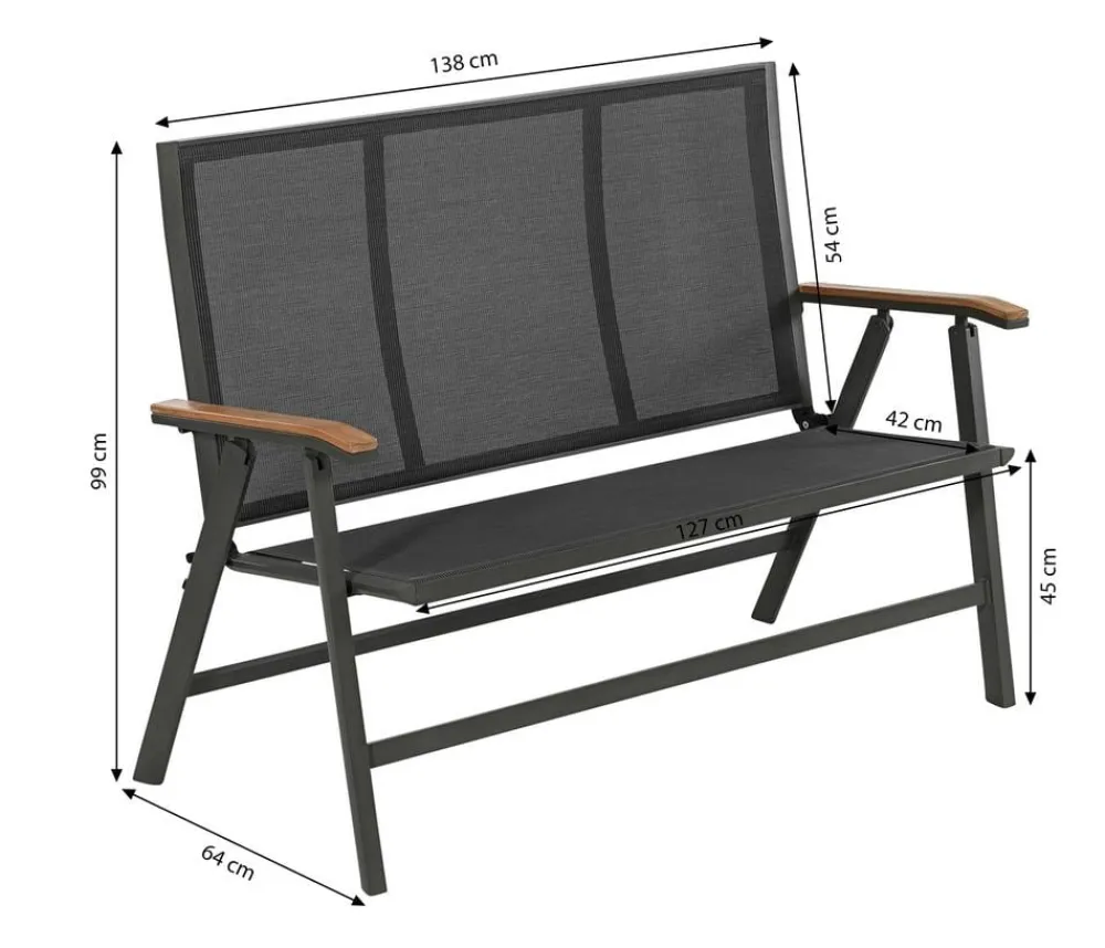 Dehner 3-Sitzer Gartenbänke|Klappbänke > Klappbank Colmar, 2-Sitzer