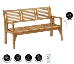Dehner Klappbank Douglas, 3-Sitzer Hot