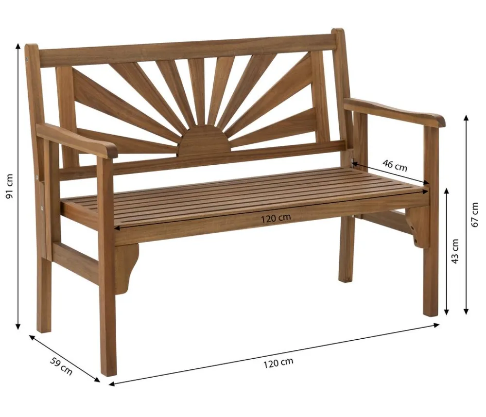 Dehner Klappbänke|Gartenbänke Holz > Klappbank Sunshine, 2-Sitzer