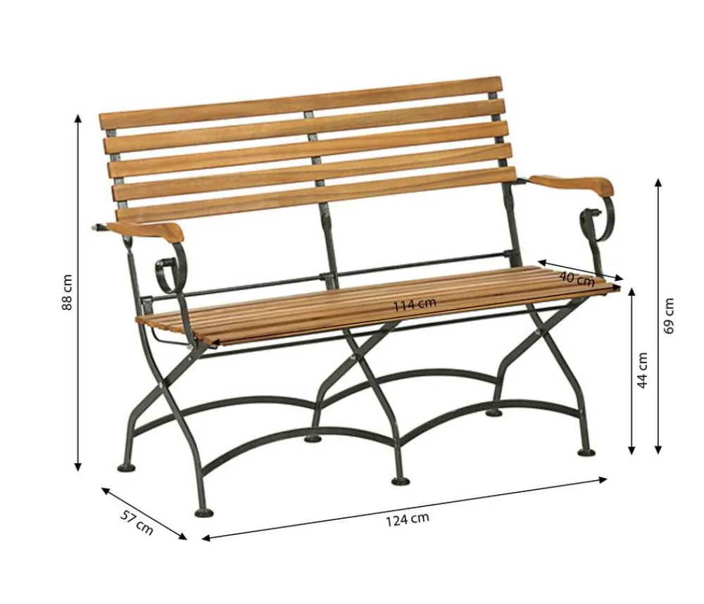 Dehner Klappbänke|Gartenbänke Holz - Klappbank Tegernsee, 2-Sitzer