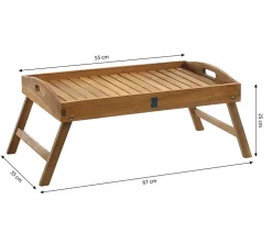 Dehner Mehr Haushaltshelfer - klappbares Tablett Macao, ca. B67/H25/T35 Braun