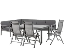 Dehner Gartenstühle Aluminium|Klappstühle - Klappsessel Chicago, Hochlehner Grau