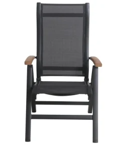 Dehner Balkonmöbel Aluminium|Gartenstühle Aluminium - Klappsessel Chicago Wood Schwarz