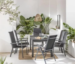 Dehner Gartenstühle Aluminium|Klappstühle - Klappsessel Cleveland, Dunkelgrau
