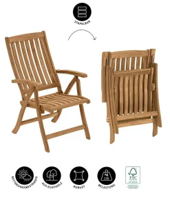 Dehner Balkonmöbel Holz|Gartenstühle Holz - Klappsessel Havanna Hellbraun