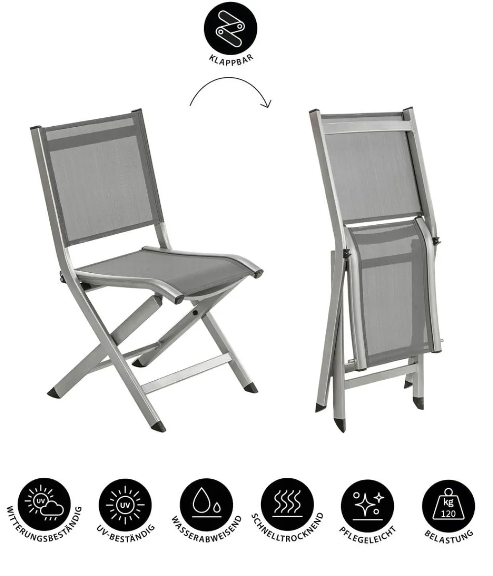 Dehner Klappstuhl Chicago Grau Outlet