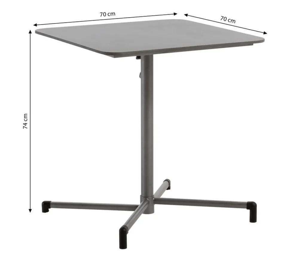 Dehner Beistelltische|Klapptische - Klapptisch Chicago, ca. B70/H74/T70 cm Grau
