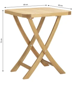 Dehner Balkontische|Balkontische - Klapptisch Lima, ca. B60/H73/T60 cm Natur