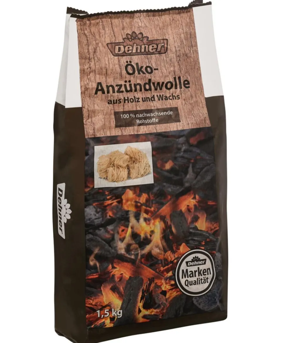 Dehner Grillkohle & -Anzünder - Öko-Anzündwolle, Holz, 1,5 kg