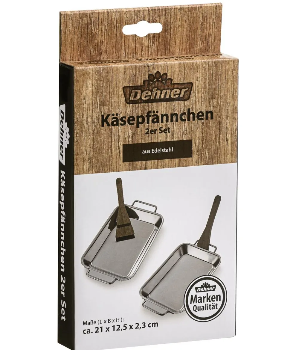 Dehner Grillzubehör > Käsepfännchen, ca. B12,5/H2,3/T21 cm, 2er-Set