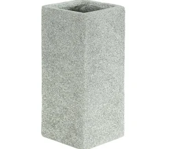 Dehner Kunststein-Pflanzvase Rock, quadratisch, grau Hellgrau Discount