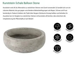 Dehner Blumenampeln & -Schalen|Blumentöpfe & Übertöpfe - Kunststein-Schale Balloon Stone, Grau