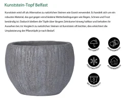 Dehner Blumentöpfe & Übertöpfe > Kunststein-Topf Belfast, bauchig,