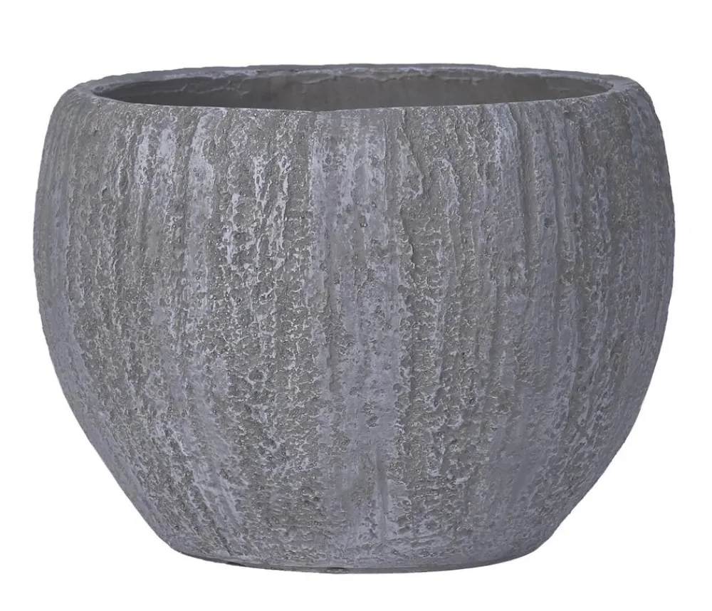 Dehner Kunststein-Topf Belfast, bauchig, Grau New