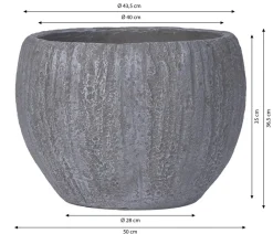 Dehner Blumentöpfe & Übertöpfe - Kunststein-Topf Belfast, bauchig, Grau