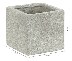 Dehner Blumentöpfe & Übertöpfe > Kunststein-Topf Rock, quadratisch,
