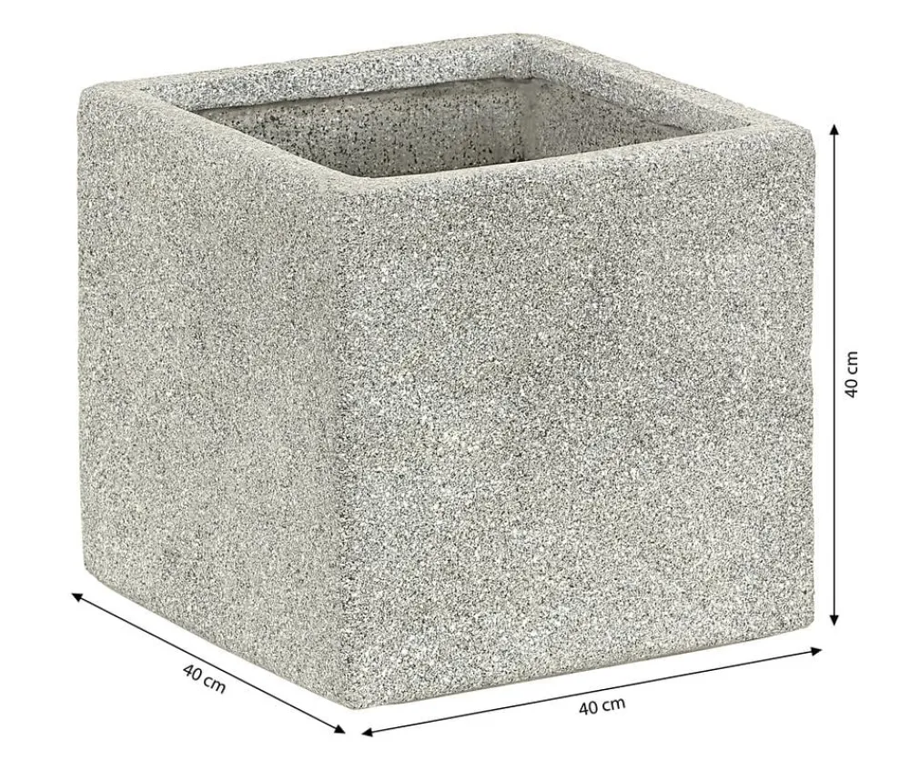 Dehner Blumentöpfe & Übertöpfe > Kunststein-Topf Rock, quadratisch,