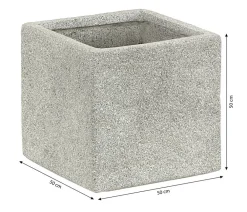 Dehner Kunststein-Topf Rock, quadratisch, Grau Sale