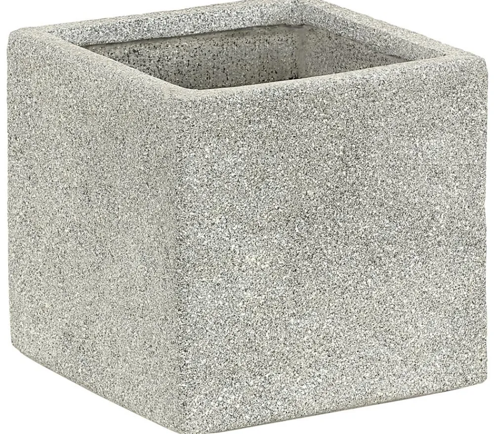 Dehner Kunststein-Topf Rock, quadratisch, Grau Outlet