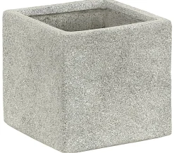 Dehner Blumentöpfe & Übertöpfe - Kunststein-Topf Rock, quadratisch, Grau
