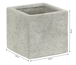 Dehner Blumentöpfe & Übertöpfe - Kunststein-Topf Rock, quadratisch, Grau