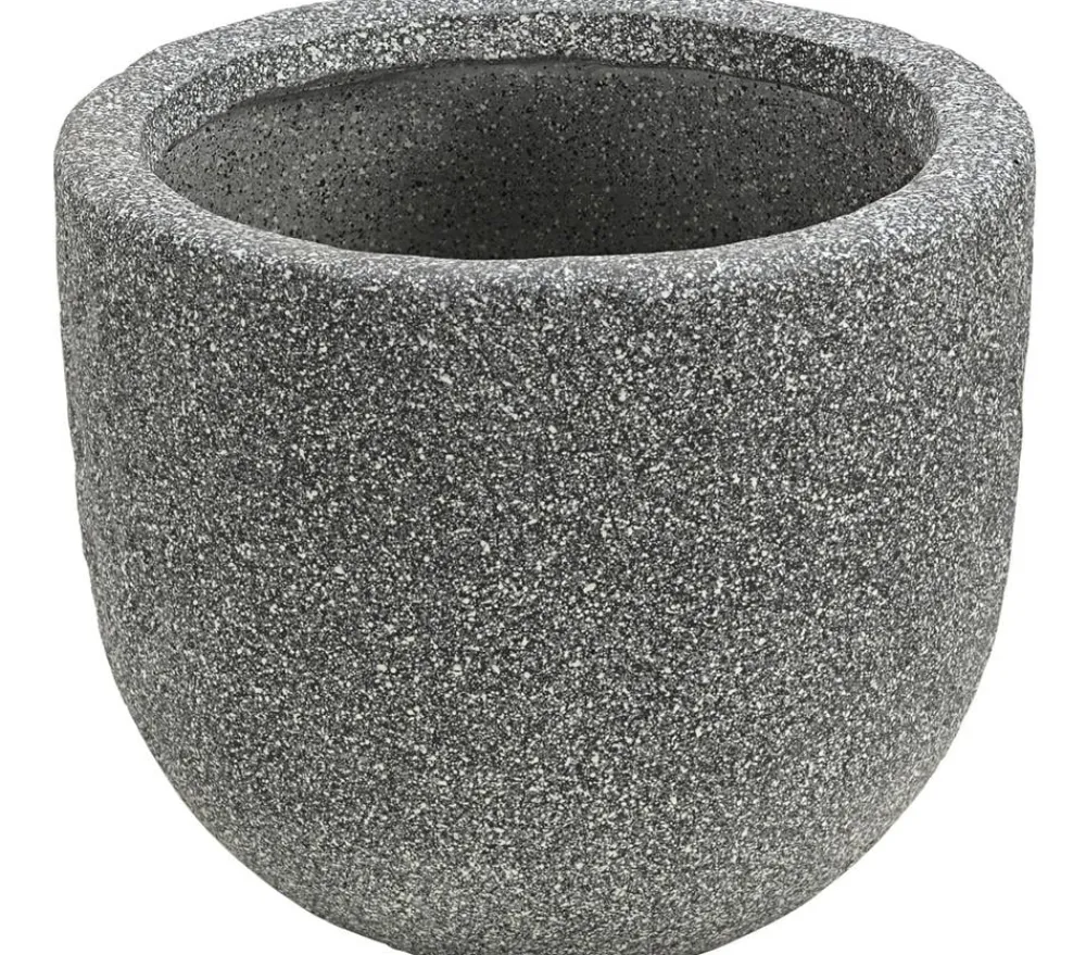 Dehner Blumentöpfe & Übertöpfe - Kunststein-Topf Rock, rund, Grau