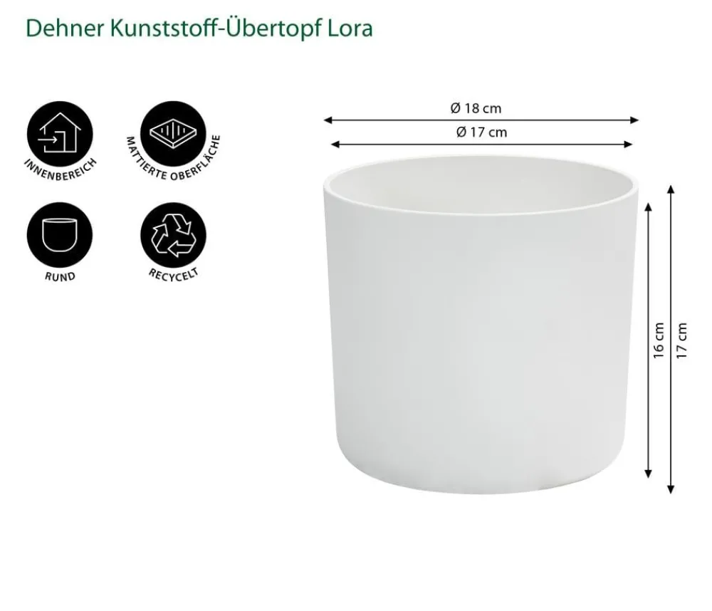 Dehner Blumentöpfe & Übertöpfe > Kunststoff-Übertopf Lora, rund