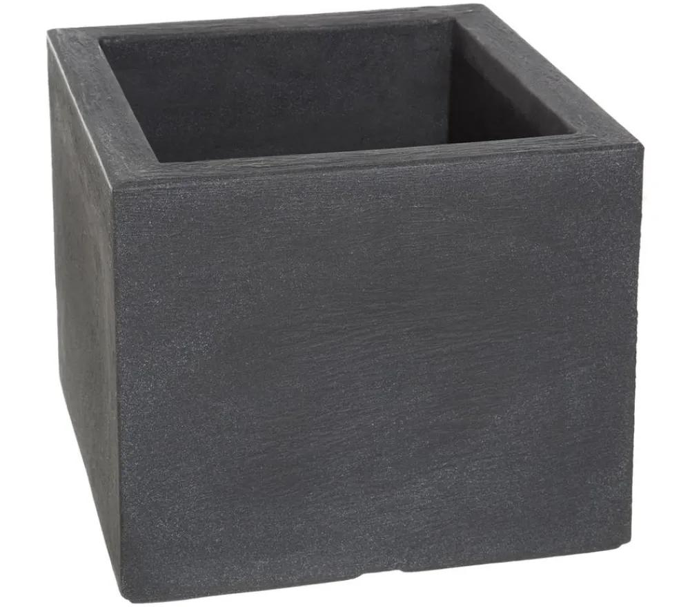 Dehner Pflanzkübel & Blumenkästen|Blumentöpfe & Übertöpfe - Kunststoff-Blumenkübel Palermo, quadratisch Anthrazit