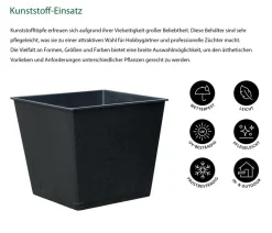 Dehner Blumentöpfe & Übertöpfe > Kunststoff-Einsatz, eckig,