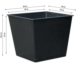 Dehner Blumentöpfe & Übertöpfe - Kunststoff-Einsatz, eckig, Schwarz