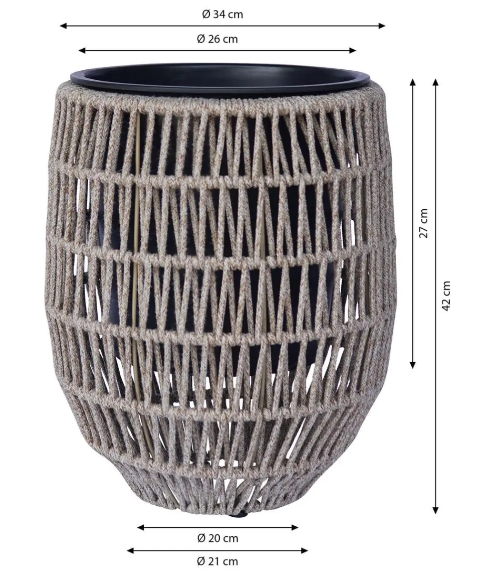 Dehner Blumentöpfe & Übertöpfe - Kunststoff-Flechttopf Portofino, rund, braun