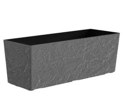 Dehner Pflanzkübel & Blumenkästen|Blumentöpfe & Übertöpfe - Kunststoff-Kasten Stone inkl. Bewässerungssystem, rechteckig Grau