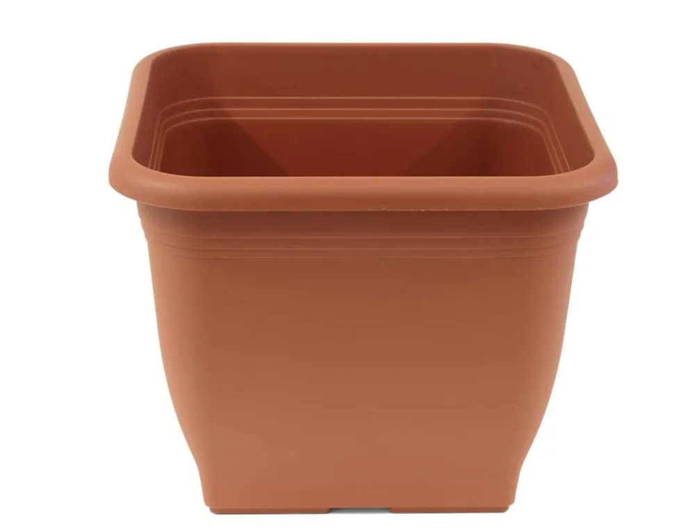 Dehner Blumentöpfe & Übertöpfe - Kunststoff-Pflanztopf Quattro, eckig Terrakotta