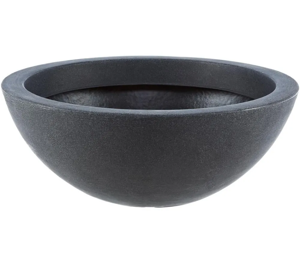 Dehner Kunststoff-Schale Miami, rund, anthrazit, ca. Ø52/H20 cm Dunkelgrau Clearance