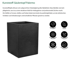 Dehner Blumentöpfe & Übertöpfe > Kunststoff-Säulentopf Palermo, quadratisch