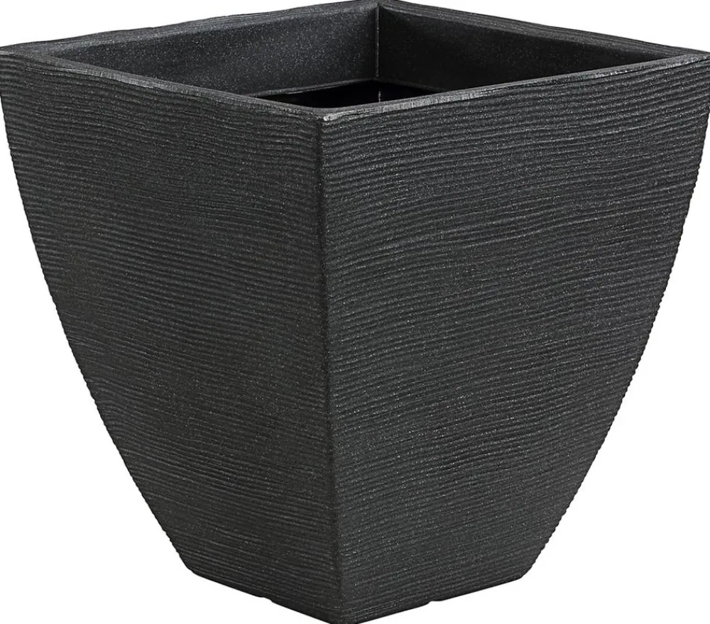 Dehner Blumentöpfe & Übertöpfe - Kunststoff-Topf Capri in Riffeloptik, konisch, anthrazit, ca. B40/H42/T40 cm Dunkelgrau
