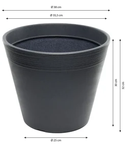 Dehner Pflanzkübel & Blumenkästen|Blumentöpfe & Übertöpfe > Kunststoff-Topf Groovy, konisch,