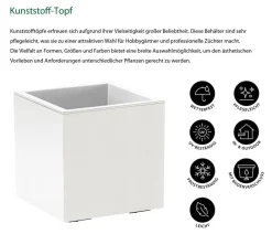 Dehner Blumentöpfe & Übertöpfe > Kunststoff-Topf Kebe, quadratisch, ca. B40/H40/T40 cm