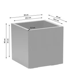 Dehner Kunststoff-Topf Kebe, quadratisch, ca. B40/H40/T40 cm Anthrazit Sale