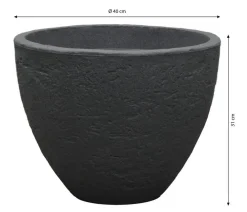 Dehner Kunststoff-Topf Stone, konisch, anthrazit Dunkelgrau New