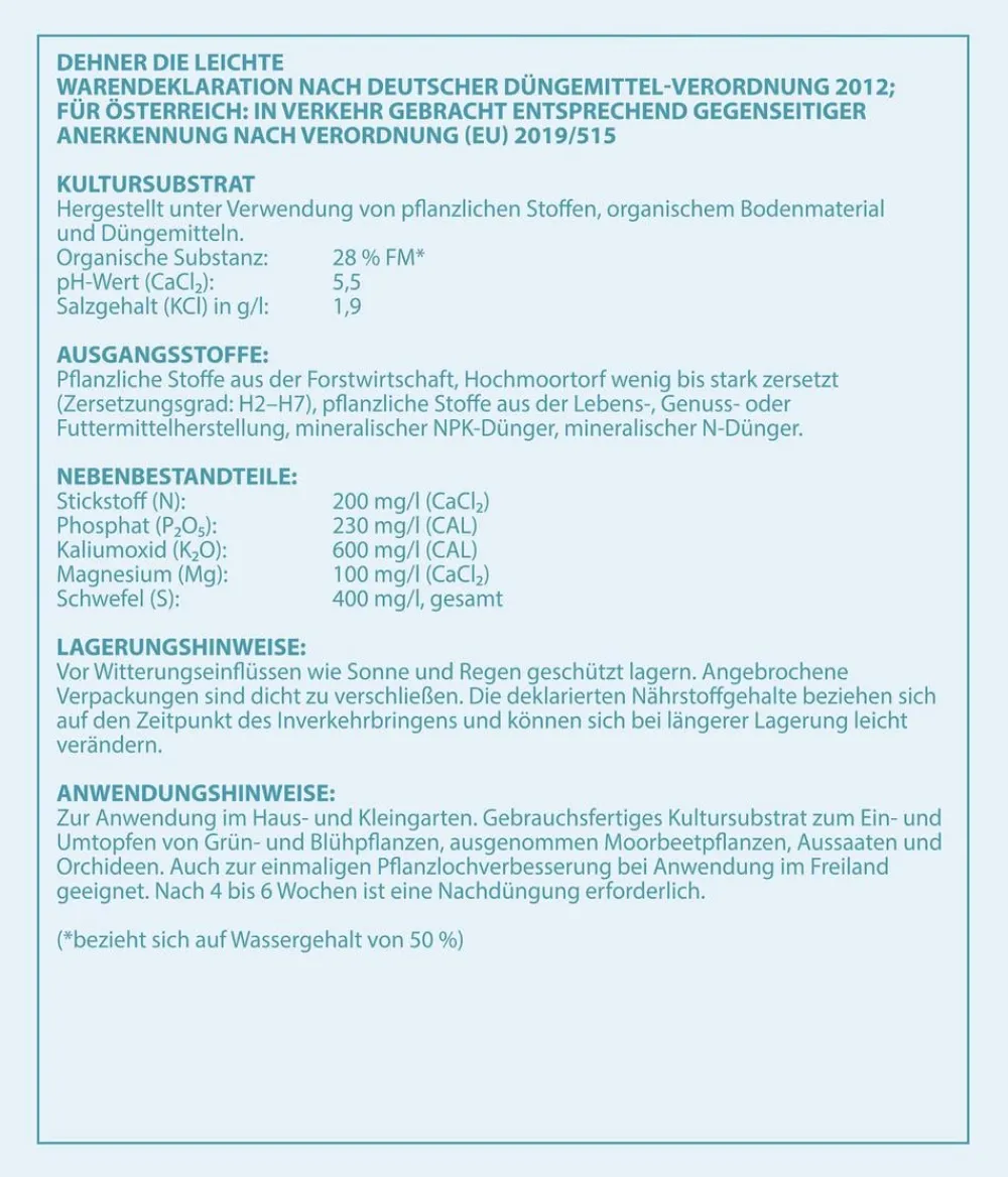 Dehner Leichte Blumenerde, 51 x 40 Liter Clearance