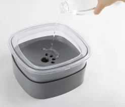 Dehner Lieblinge Hundenäpfe & Tränken - Anti-Spritz-Napf Scooby, ca. B23,2/H11,7/T23,2 cm Dunkelgrau