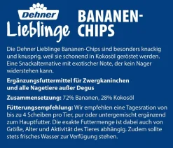 Dehner Lieblinge Nahrungsergänzung Kleintiere > Bananen-Chips, 150 g