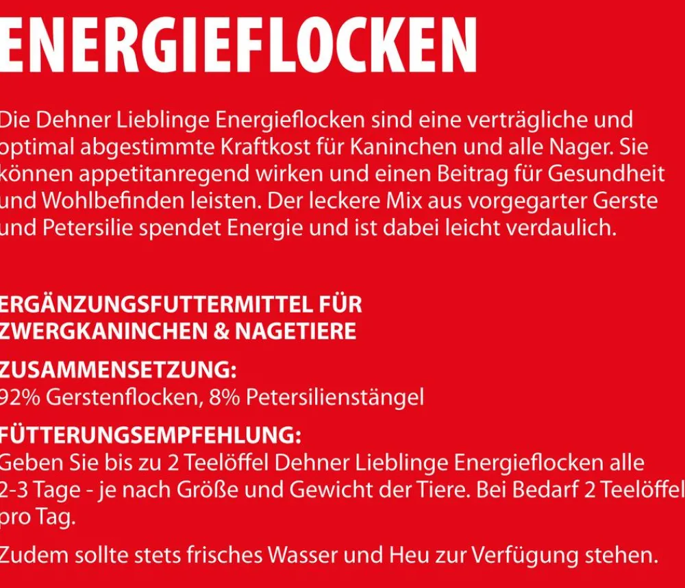 Dehner Lieblinge Nahrungsergänzung Für Tiere|Nahrungsergänzung Kleintiere - Energieflocken, 100 g