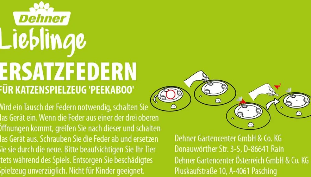 Dehner Lieblinge Ersatzfedern für Katzenspielzeug Peekaboo, 2 Stk Blau Best