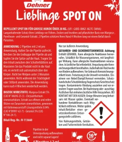Dehner Lieblinge Floh- und Zeckenschutz Spot On für große Hunde, 4 x 2 ml Discount