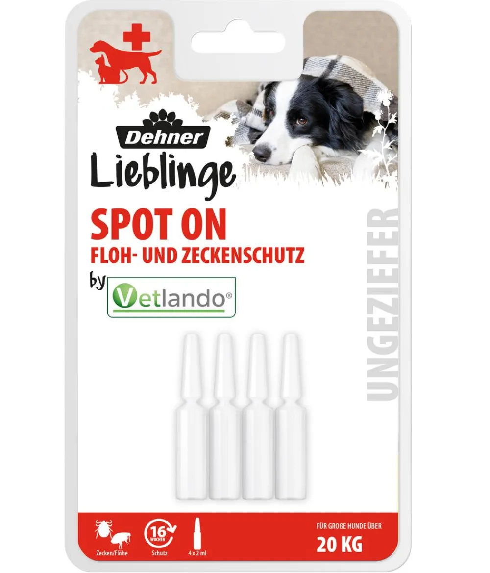 Dehner Lieblinge Floh- und Zeckenschutz Spot On für große Hunde, 4 x 2 ml Discount