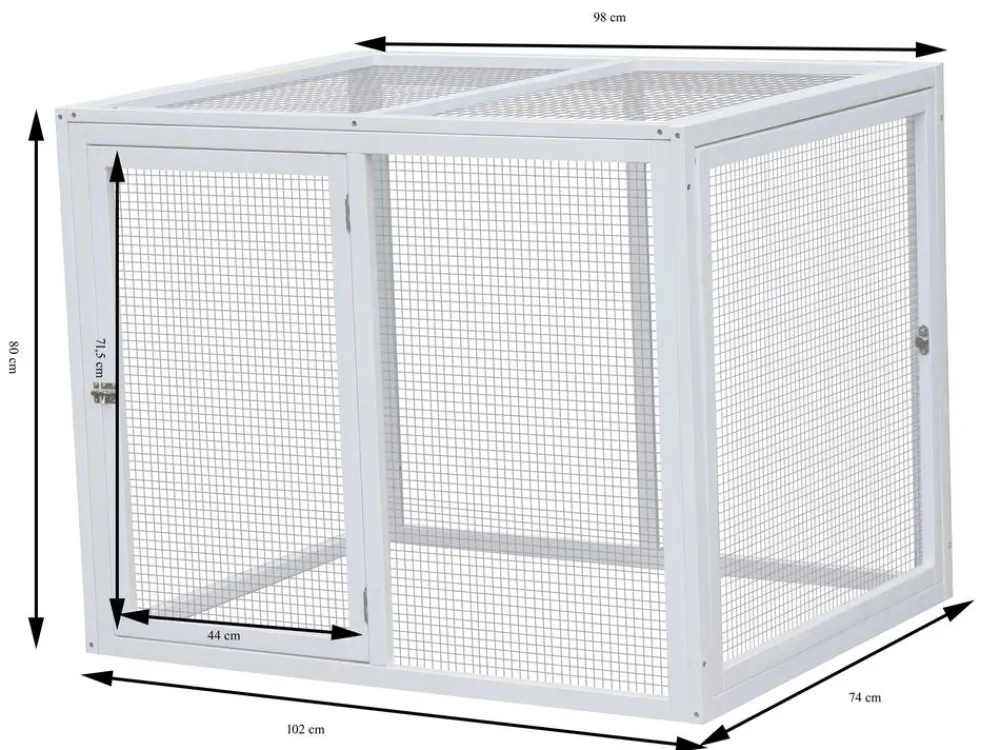 Dehner Lieblinge Bauernhof Zubehör|Hühnerställe - Freilauf Florenz, , ca. B102/H80/T74 cm Weiß