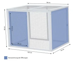 Dehner Lieblinge Bauernhof Zubehör|Hühnerställe - Freilauf Florenz, , ca. B102/H80/T74 cm Weiß