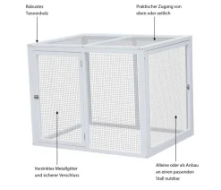 Dehner Lieblinge Bauernhof Zubehör|Hühnerställe - Freilauf Florenz, , ca. B102/H80/T74 cm Weiß